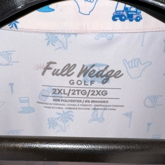 Ladies Golf Polo Full Wedge 2XL Sleeveless Roomy Golf Print Pink - Picture 4 of 11